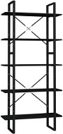 Shumee s 5 policami čierna, 80 × 30 × 175 cm, borové drevo, 3081997 - Regál