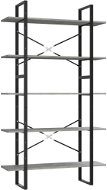 Shumee s 5 policami betónovosivá, 100 × 30 × 175 cm, drevotrieska, 3082002 - Knižnica