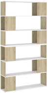 Shumee dělící stěna bílá a dub sonoma 100×24×188 cm, 3082076 - Shelving Unit