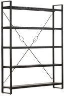 Shumee  s 5 policemi černá 140×30×180 cm masivní mangovník, 320621 - Shelving Unit