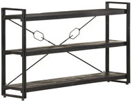 Shumee  se 3 policemi černá 140×30×80 cm masivní mangovník , 320628 - Shelving Unit