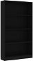 Shumee so 4 policami čierna 80 × 24 × 142 cm drevotrieska, 800910 - Knižnica