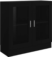 Shumee prosklená skříň černá 82,5×30,5×80 cm dřevotříska, 802742 - Knihovna