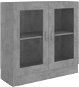Shumee prosklená skříň betonově šedá 82,5×30,5×80 cm dřevotříska, 802745 - Knihovna