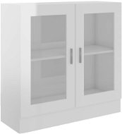 Shumee prosklená skříň bílá vysoký lesk 82,5×30,5×80 cm dřevotříska, 802747 - Knihovna
