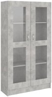 Shumee prosklená skříň betonová šedá 82,5×30,5×150 cm dřevotříska, 802763 - Knihovna