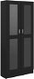 Shumee presklená skriňa čierna 82,5 × 30,5 × 185,5cm drevotrieska, 802769 - Regál