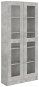 Shumee prosklená skříň betonově šedá 82,5×30,5×185,5 cm dřevotříska, 802772 - Knihovna