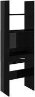 Shumee  černá s vysokým leskem 60×35×180 cm dřevotříska, 803432 - Knihovna