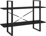 Shumee  se 2 policemi černá 100×30×70 cm masivní borovice, 806476 - Knihovna