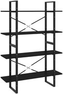Shumee  se 4 policemi černá 100×30×140 cm dřevotříska, 806478 - Knihovna
