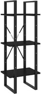 Shumee  se 3 policemi černá 40×30×105 cm masivní borovice, 806496 - Knihovna