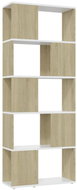 Shumee dělící stěna bílá a dub sonoma 60×24×155 cm, 809094 - Knihovna