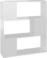 Shumee dělicí stěna bílá vysoký lesk 80×24×94 cm dřevotříska , 809131 - Knihovna