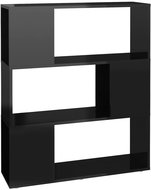 Shumee dělicí stěna černá vysoký lesk 80×24×94cm dřevotříska , 809132 - Knihovna