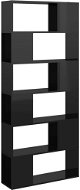 Shumee deliaca stena čierna vysoký lesk 80 × 24 × 186 cm drevotrieska, 809159 - Knižnica