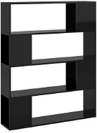 Shumee deliaca stena čierna vysoký lesk 100 × 24 × 124 cm, 809195 - Knižnica