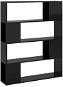 Shumee deliaca stena čierna vysoký lesk 100 × 24 × 124 cm, 809195 - Knižnica