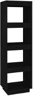 Shumee deliaca stena čierna 40 × 35 × 135 cm masívna borovica, 810853 - Knižnica