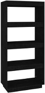Shumee deliaca stena čierna 60 × 35 × 135 cm masívna borovica, 810873 - Knižnica