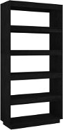 Shumee deliaca stena čierna 80 × 35 × 167 cm masívna borovica, 810898 - Knižnica