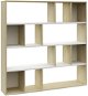 Shumee dělící stěna bílá+dub sonoma 110×24×110 cm dřevotříska, 800365 - Knihovna
