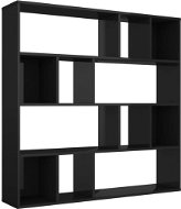 Shumee Zástena/čierna vysoký lesk 110 × 24 × 110 cm drevotrieska, 800367 - Knižnica