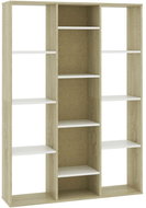 Shumee dělící stěna bílá+dub sonoma 100×24×140 cm dřevotříska, 800446 - Knihovna