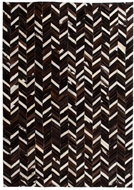 Carpet patchwork genuine leather 120x170cm chevron black and white - Carpet