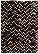 Carpet patchwork genuine leather 160x230cm chevron black and white - Carpet