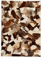 Patchwork rug genuine leather 160x230 cm from pieces brown-white - Carpet