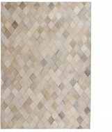 Carpet patchwork genuine leather 80x150 cm diamonds gray - Carpet