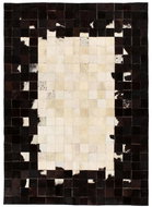 Carpet Patchwork Genuine Leather 160x230cm Square Black and White - Carpet