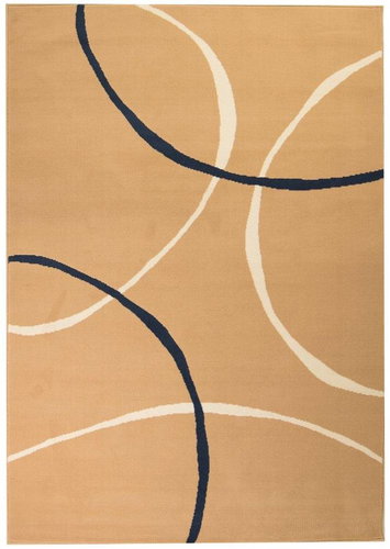 Modern carpet with a circular pattern 160x230 cm brown - Carpet - Main image