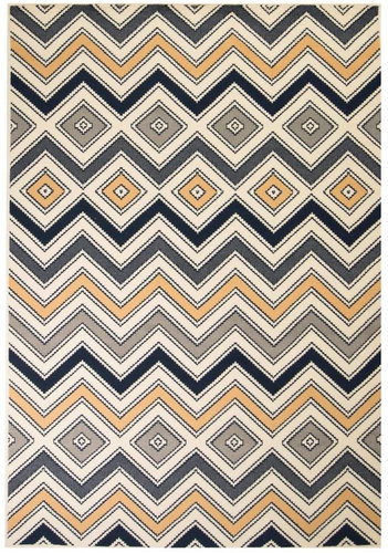 Modern carpet with zigzag pattern 160x230 cm brown-black-blue - Carpet - Main image