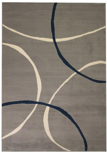 Modern carpet with a circular pattern 120x170 cm gray - Carpet - Main image