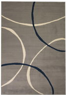 Modern carpet with a circular pattern 140x200 cm gray - Carpet