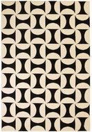 Modern carpet with geometric pattern 80x150 cm beige-black - Carpet