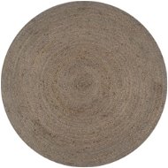 Ručne vyrobený koberec z juty okrúhly 90 cm sivý - Koberec
