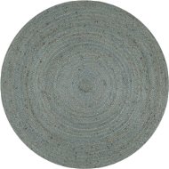 Ručne vyrobený koberec z juty okrúhly 90 cm olivovo zelený - Koberec