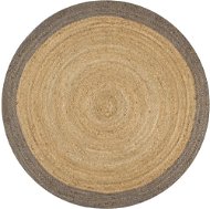 Ručne vyrobený koberec z juty so sivým okrajom 90 cm - Koberec