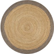 Ručne vyrobený koberec z juty so sivým okrajom 120 cm - Koberec