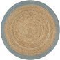 Ručne vyrobený koberec z juty s olivovo zeleným okrajom 90 cm - Koberec