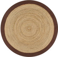 Handmade jute carpet with a brown edge of 90 cm - Carpet