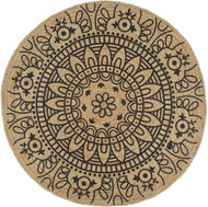 Handmade jute carpet with dark blue print 90 cm - Carpet