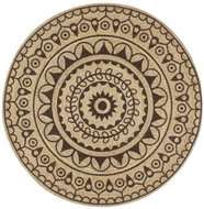 Handmade jute carpet with dark brown print 150 cm - Carpet