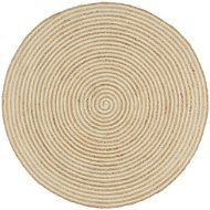 Ručne vyrobený koberec z juty špirálový dizajn biely 90 cm - Koberec