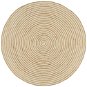 Handmade jute rug spiral design white 120 cm - Carpet
