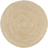 Ručne vyrobený koberec z juty špirálový dizajn biely 120 cm - Koberec
