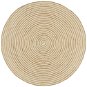Ručne vyrobený koberec z juty špirálový dizajn biely 150 cm - Koberec